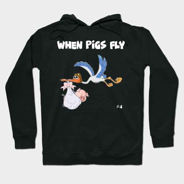 When Pigs Fly #4 Hoodie by Slap Cat Designs